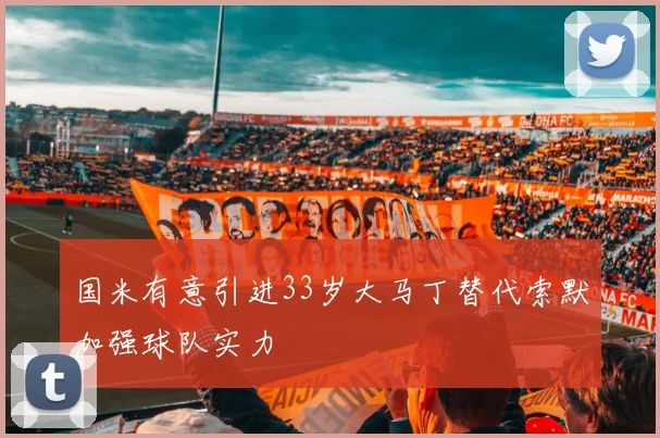 国米有意引进33岁大马丁替代索默加强球队实力